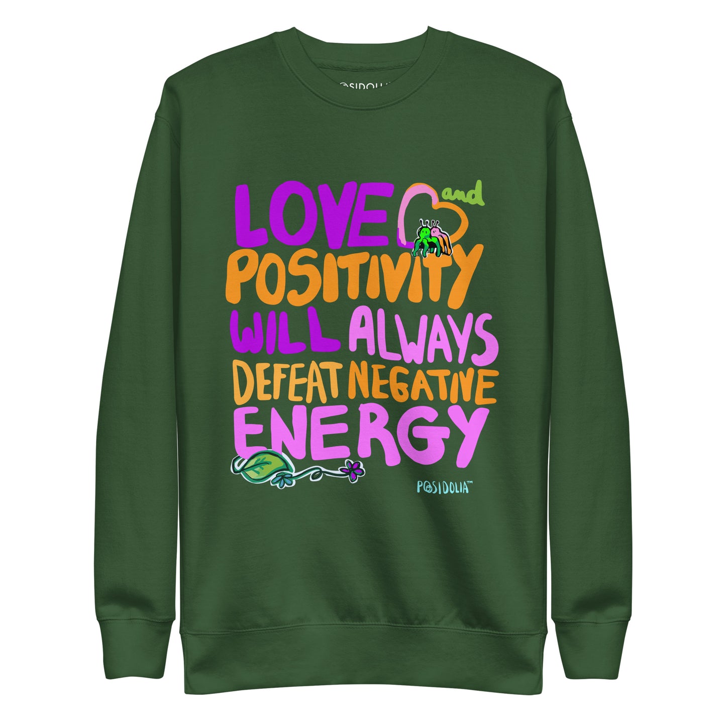 Posidolia™ | "Love + Positivity" [ Hand-drawn Vers. ] - Sweatshirt (unisex)