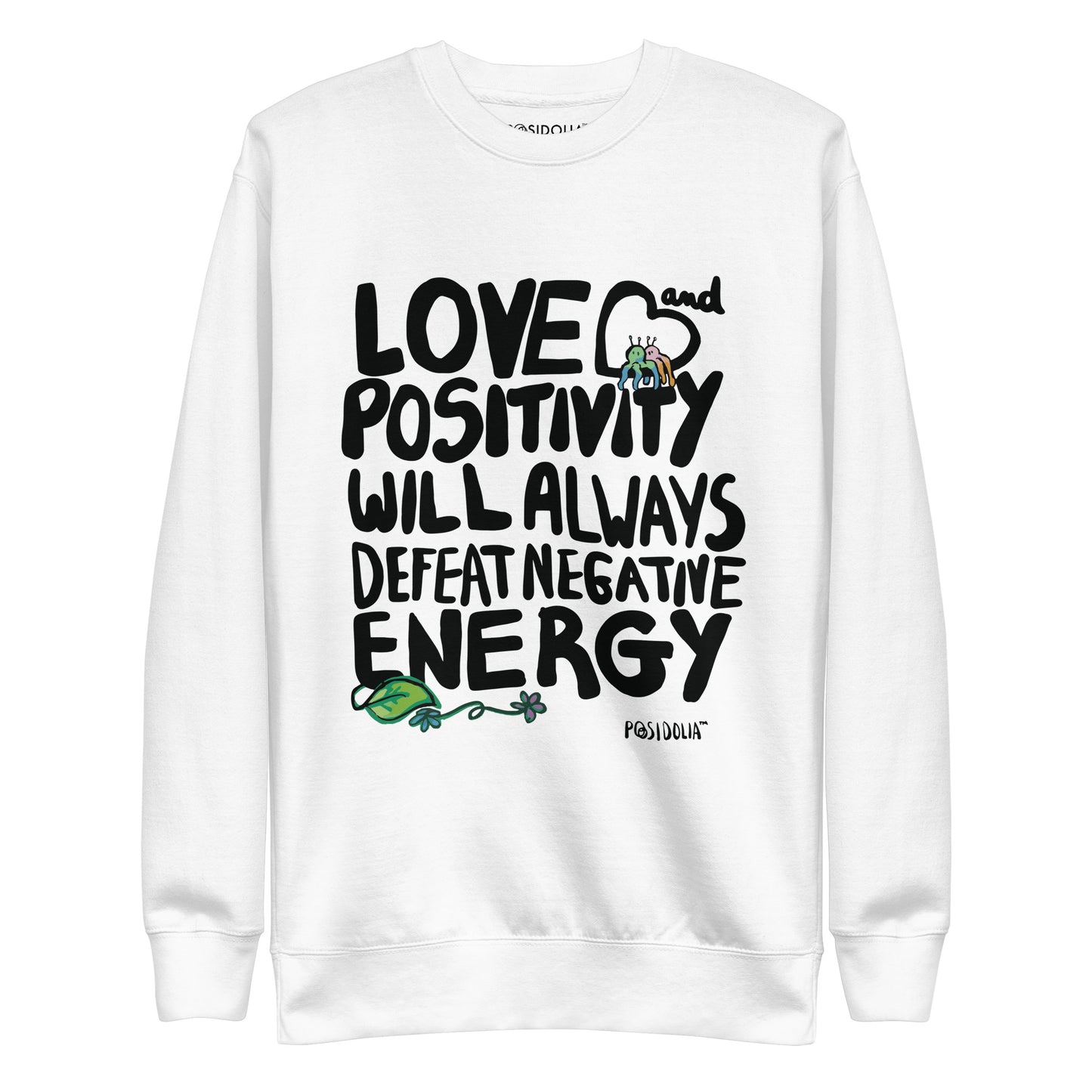 Posidolia™ | "Love + Positivity" [ Hand-drawn Vers. ] - Sweatshirt (unisex)